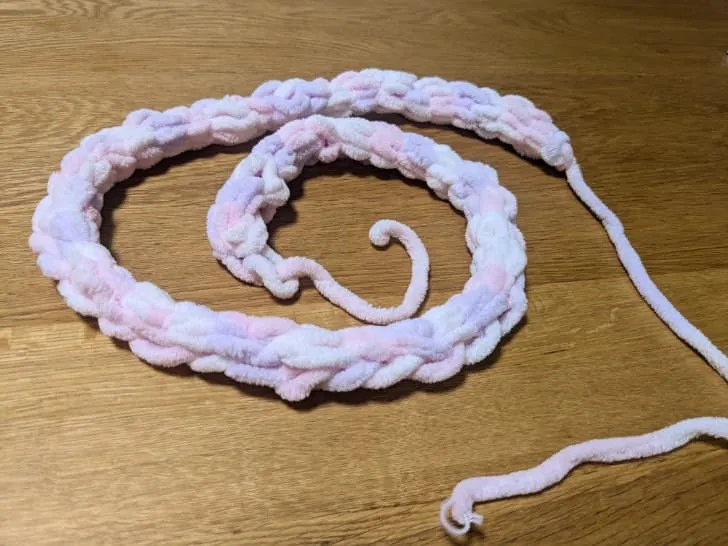 指編みで作ったマフラー